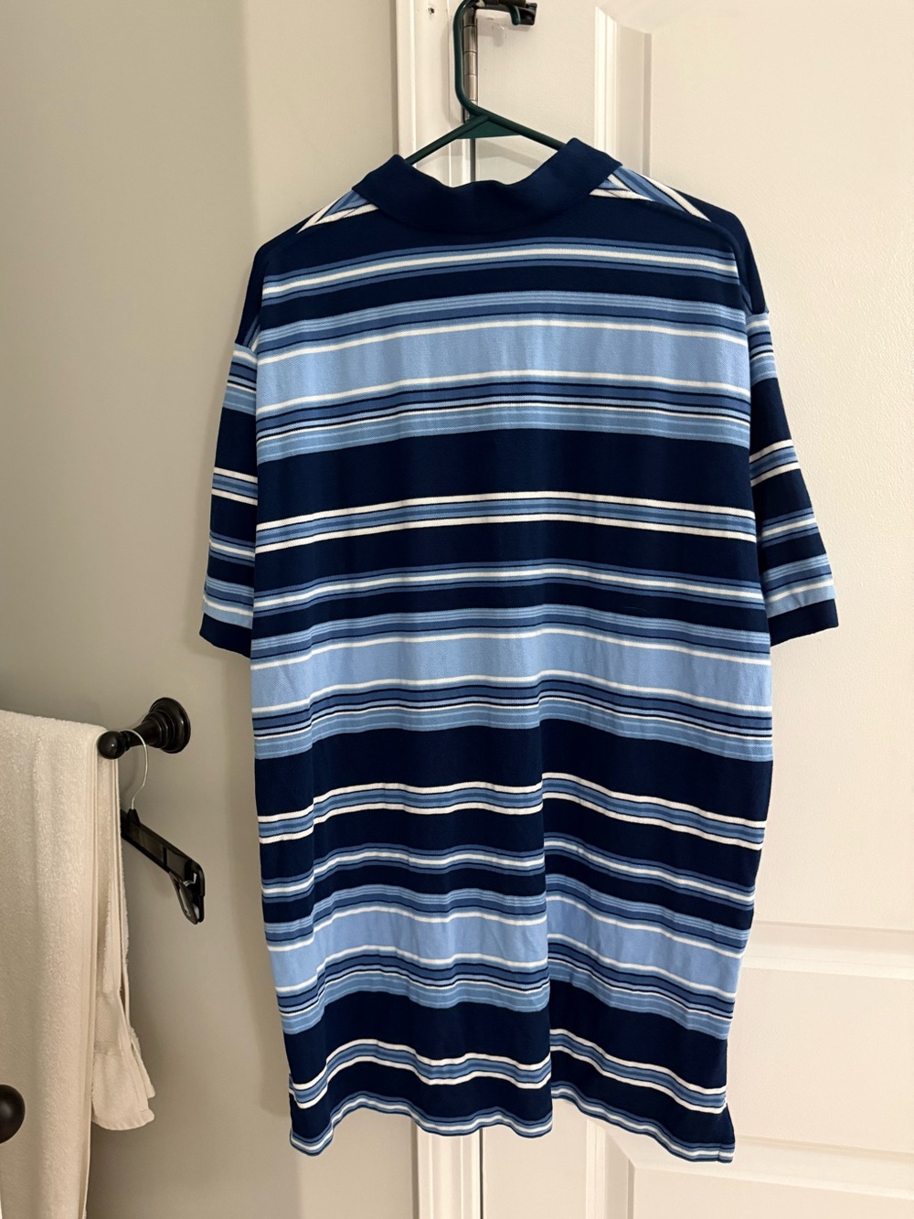 Ralph Lauren Striped Polo in Navy and Light Blue with Yellow Pony - Picture 2 of 2